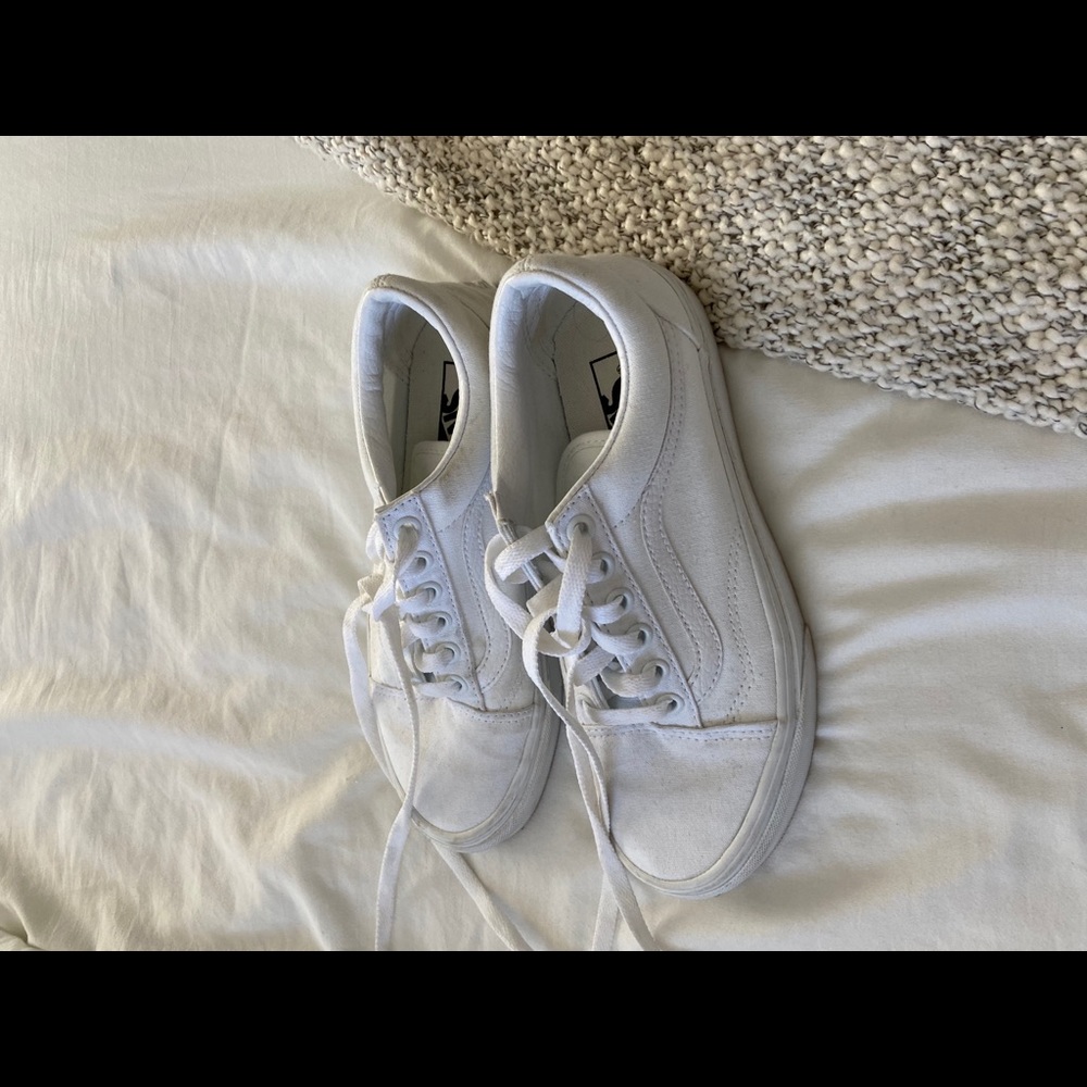 White Old School Vans